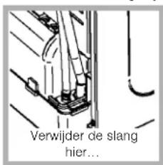 Verwijder de slang hier...