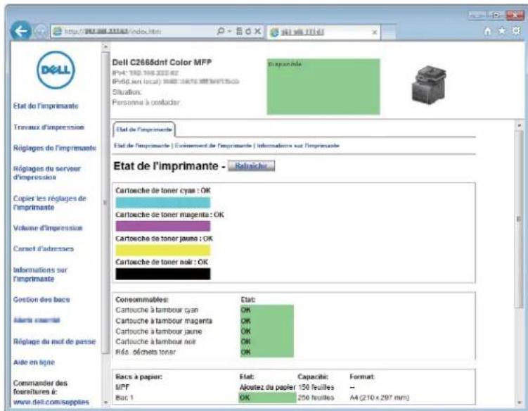 DELL C2665DNF - Reconfiguration des paramètres de réseau sans fil avec Dell Printer Configuration Web Tool - 1