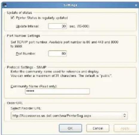 DELL C2665DNF - Fenêtre Settings - 1
