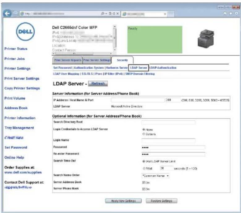 DELL C2665DNF - Configuration du serveur LDAP - 1