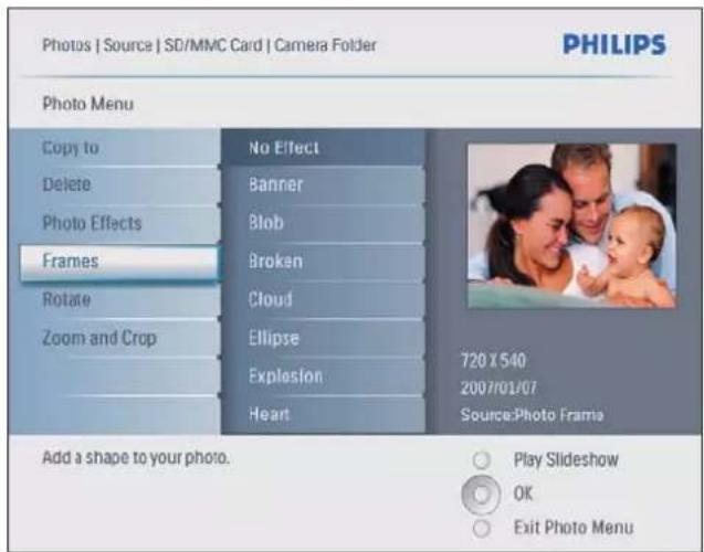 PHILIPS AVENT SPF2207 - Selection d'un cadre photo - 1