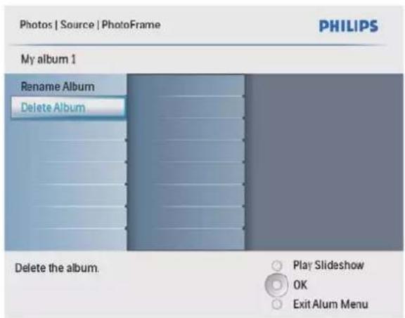 PHILIPS AVENT SPF2207 - Suppression d'un album - 1