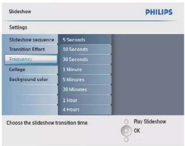 PHILIPS AVENT SPF2207 - Selection d'une fréquence de diaporama - 2