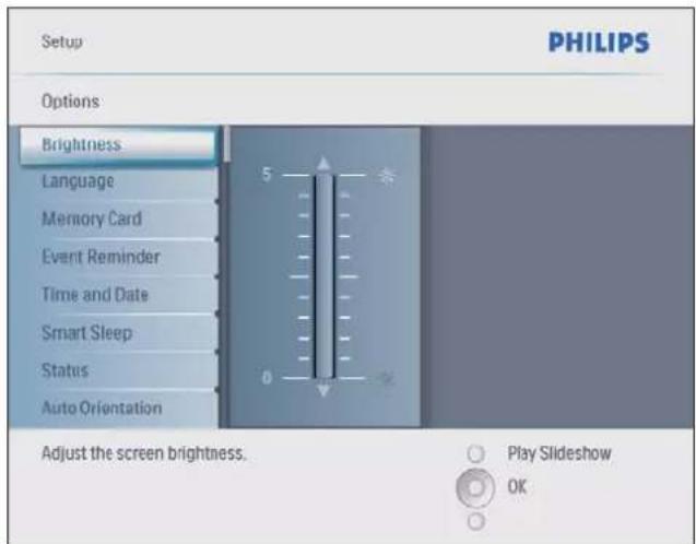 PHILIPS AVENT SPF2207 - Réglage de la luminosité de l'écran - 1