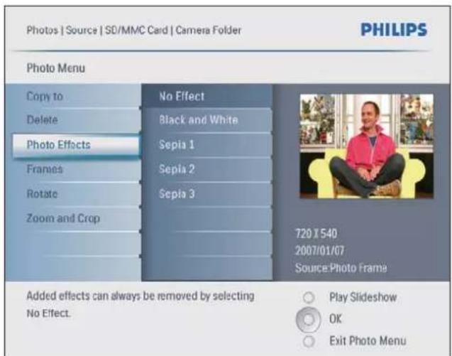 PHILIPS AVENT SPF2207 - Selection d'un effet - 1