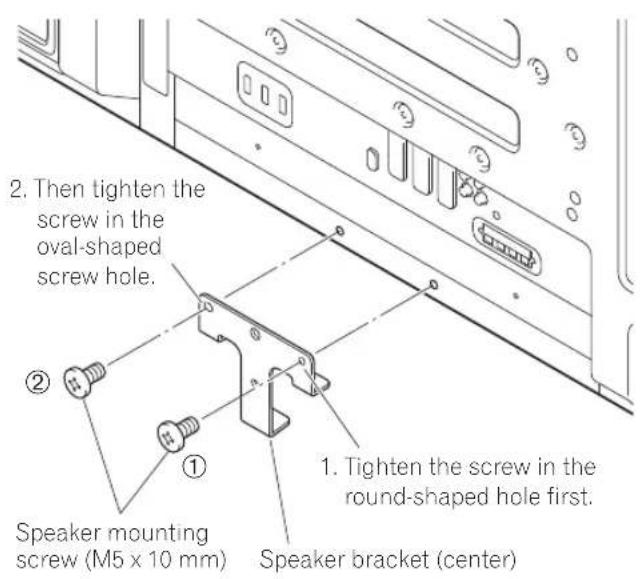 PIONEER PDPS63 - Attach the speaker brackets to the rear of the flat screen TV. - 2
