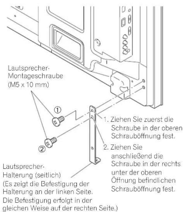 PIONEER PDPS63 - Montieren Sie die Laufsprecher-Halterungen an die Rückseite des Flachbildfernsehers. - 1