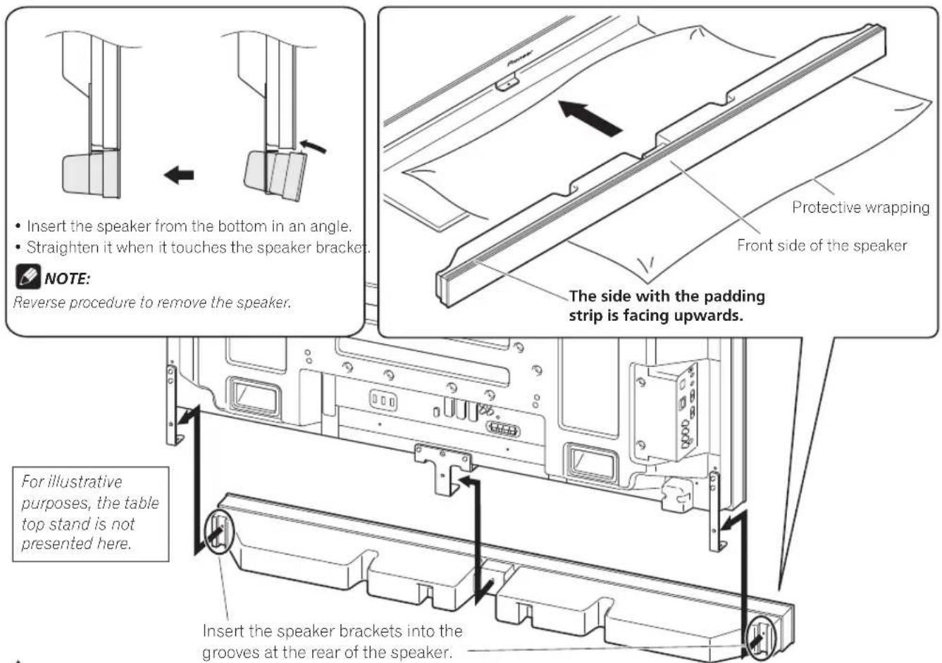 PIONEER PDPS63 - Fit the speaker to the brackets in the correct direction. - 1