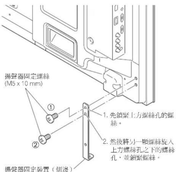 PIONEER PDPS63 - 將揚聲器固定裝置安裝到平面電視後方。 - 1