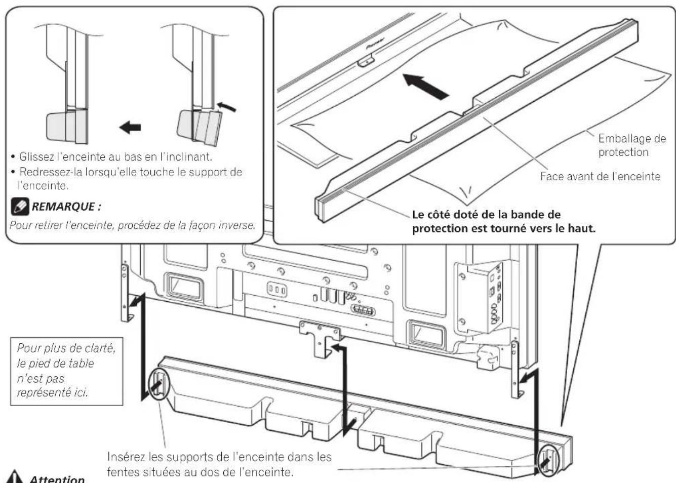 PIONEER PDPS63 - Glissez l'enceinte dans les supports dans le bon sens. - 1