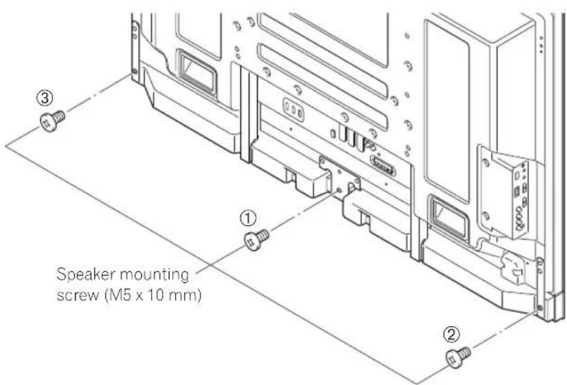 PIONEER PDPS63 - Tighten from back using the supplied screws (three locations). - 1