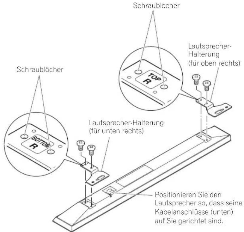 PIONEER PDPS64 - Anbringen der Lautsprecher-Halterungen an den Lautsprechern. - 2