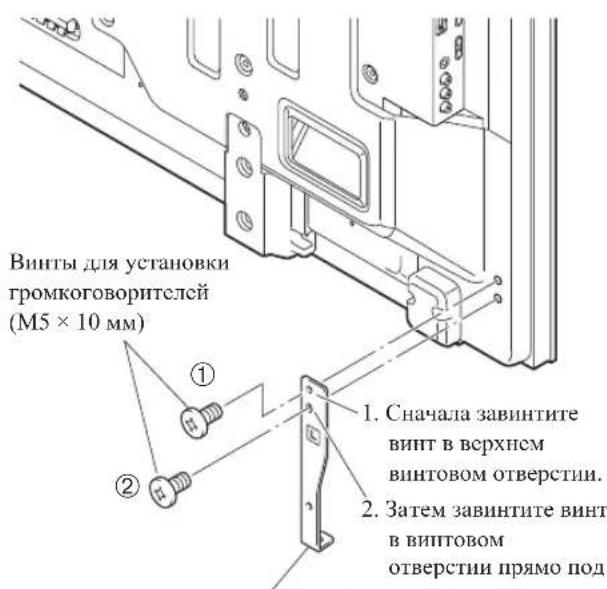 PIONEER PDPS65 - Прикрепите держатели громкоговорителей к задней панели телевизора с Плоским Экраном. - 1