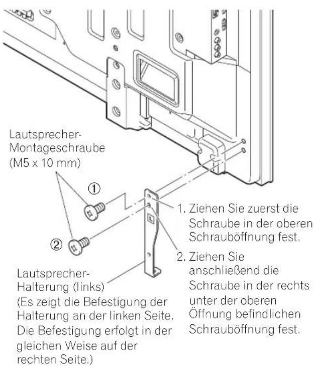 PIONEER PDPS65 - Montieren Sie die Lautsprecher-Halterungen an die Rückseite des Flachbildfernsehers. - 1