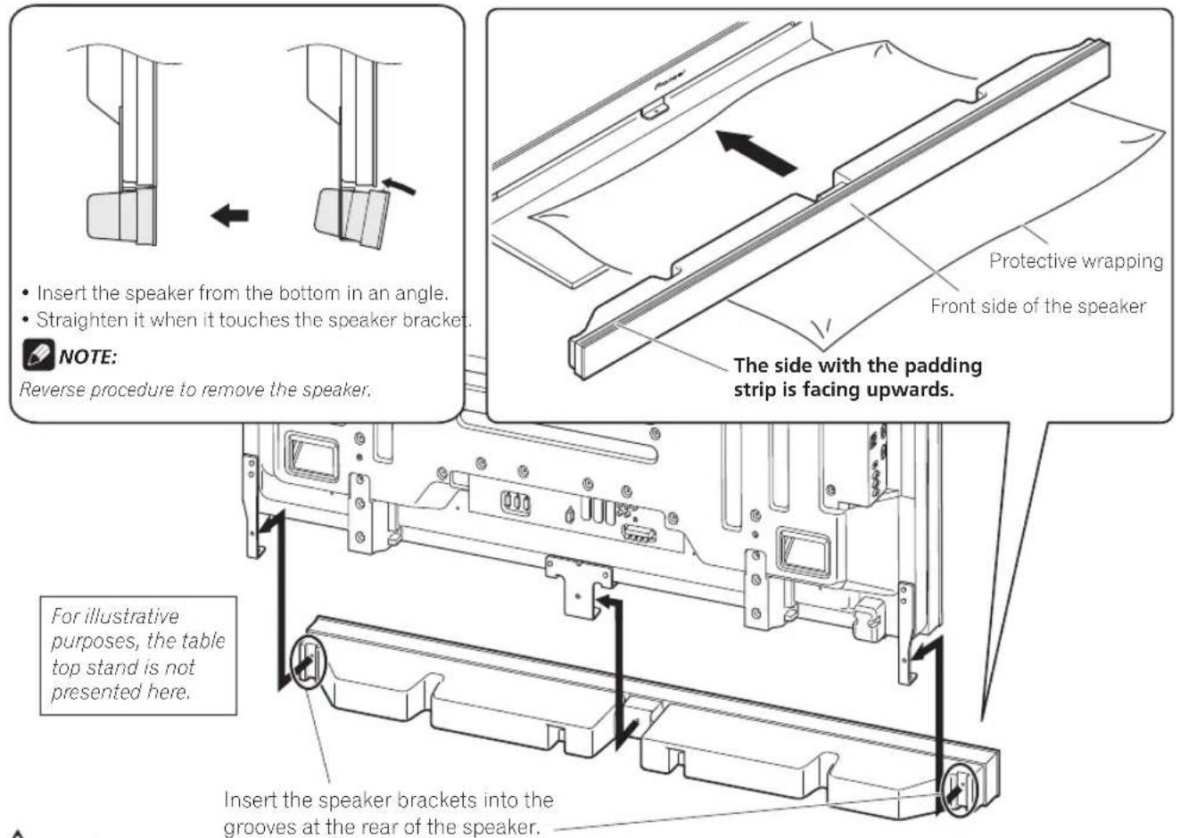 PIONEER PDPS65 - Fit the speaker to the brackets in the correct direction. - 1