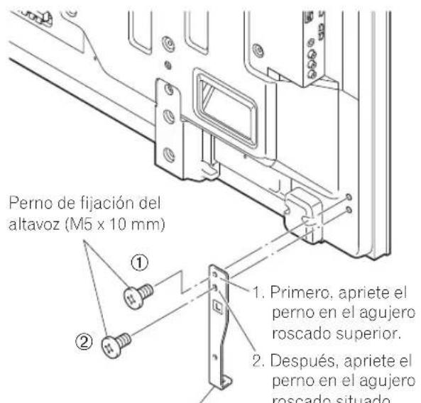 PIONEER PDPS65 - Coloque los soportes del altavoz en la parte posterior del televisor de pantalla plana. - 1