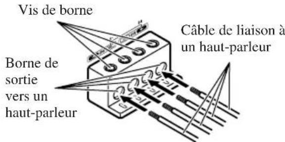 PIONEER PRSA900 - Raccordement des bornes desoirie vers les haut-parleurs - 2