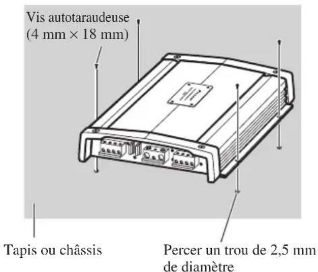 PIONEER PRSA900 - Exemple d'installation sur le tapis de sol ou sur le chassinis - 1