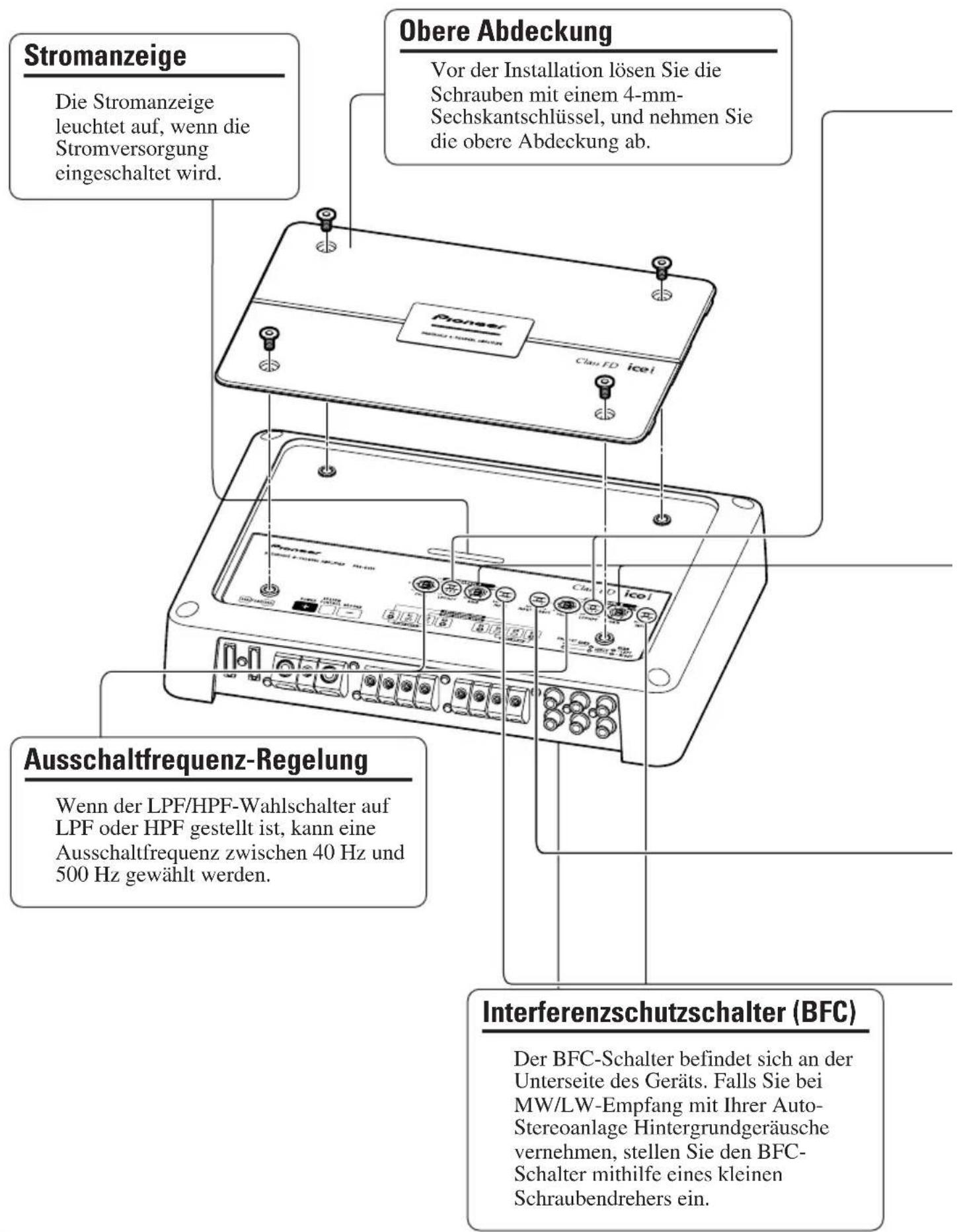 PIONEER PRSD420 - Einstellen dieses Geräts - 1