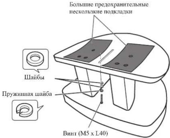 PIONEER S8EXW - С помощью прилагаемых винтов (M5 x L40), пружинной шайбы и шайбы надежно прикрепите динамик к основанию. - 1