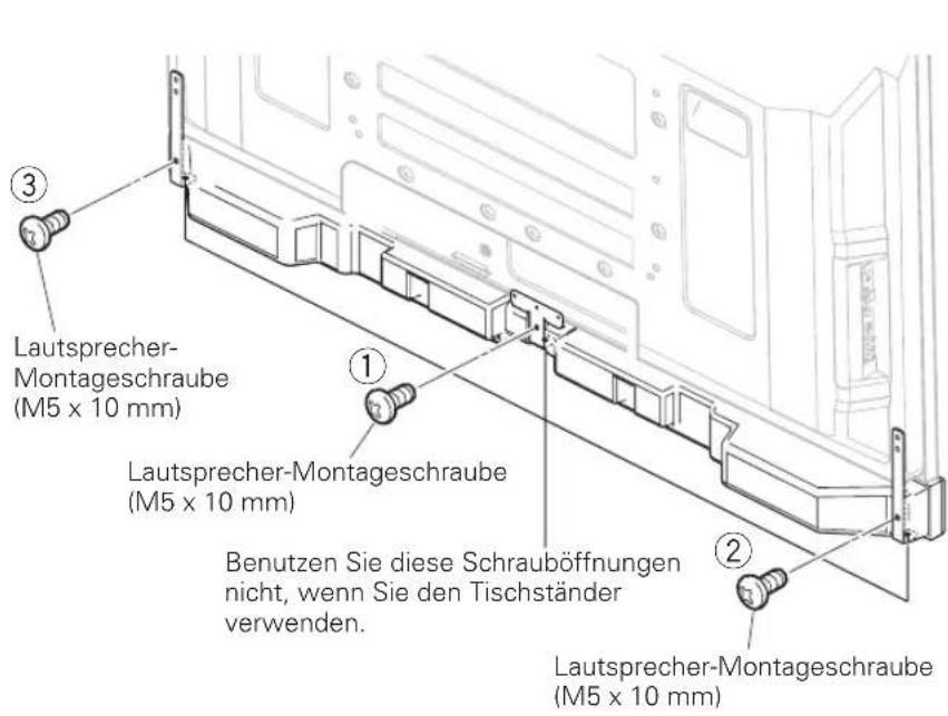PIONEER PDPS59 - Ziehen Sie unter Verwendung der mitgelieferten Schrauben von hinten fest (drei positionen). - 1