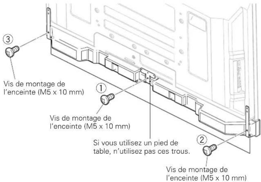 PIONEER PDPS59 - Immobilisez l'enceinte par l'arrière à l'aide des vis fournies (trois vis). - 1