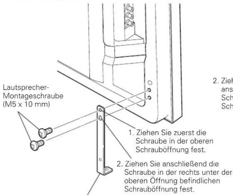 PIONEER PDPS59 - Befestigen Sie die Lautsprecher-Montageelemente an der Rückseite des Plasma-Fernsehers. - 1