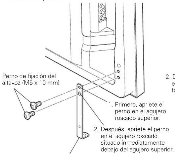 PIONEER PDPS59 - Fije los accesorios de montaje del altovoz en la parte posterior del televisor de plasma. - 1