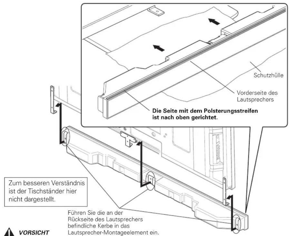 PIONEER PDPS59 - Richten Sie den Laufsprecher in der korrekten Richtung zu den Montageelementen aus. - 1
