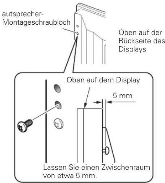 PIONEER PDPS60 - Schrauben Sie eine mitgelieferte Schraube in das Laufsprecher-Schraubloch (das untere der zwei Schraublöcher) auf der Rückseite des Displays. - 1