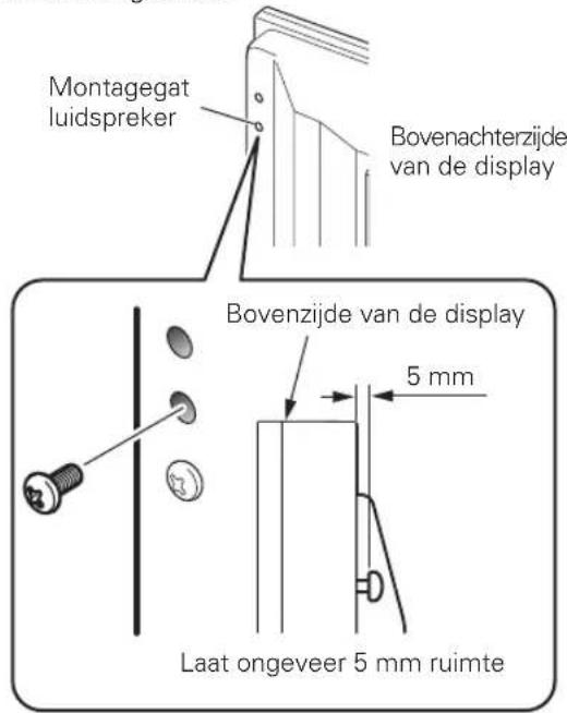 PIONEER PDPS60 - Draai een meegeleverde schroef in het montagegat van de luidspreker (de laagste van de tweete) aan de bovenachterzijde van de display. - 1