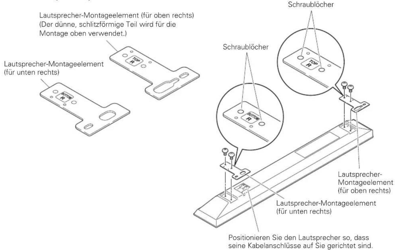 PIONEER PDPS60 - Befestigen der Laufsprecher-Montageelemente an den Laufsprechern. - 1