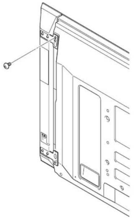 PIONEER PDPS60 - Placez la plaque de fixation d'enceinte sur la vis que vous venez de poser en passant la partie large par-dessus puis en faisant glisser la vis au bas de la fente. Vissez provisoirement la vis du bas. - 2