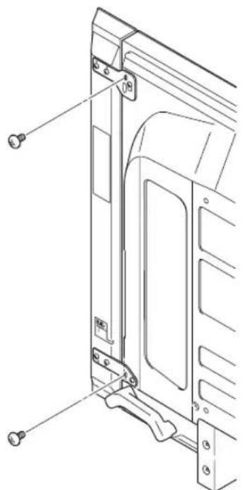 PIONEER PDPS61 - Hang the speaker mounting fitting on the screw you installed at the top by passing the wide part over it and lowering into the slot; screw in the lower screw temporarily. - 2