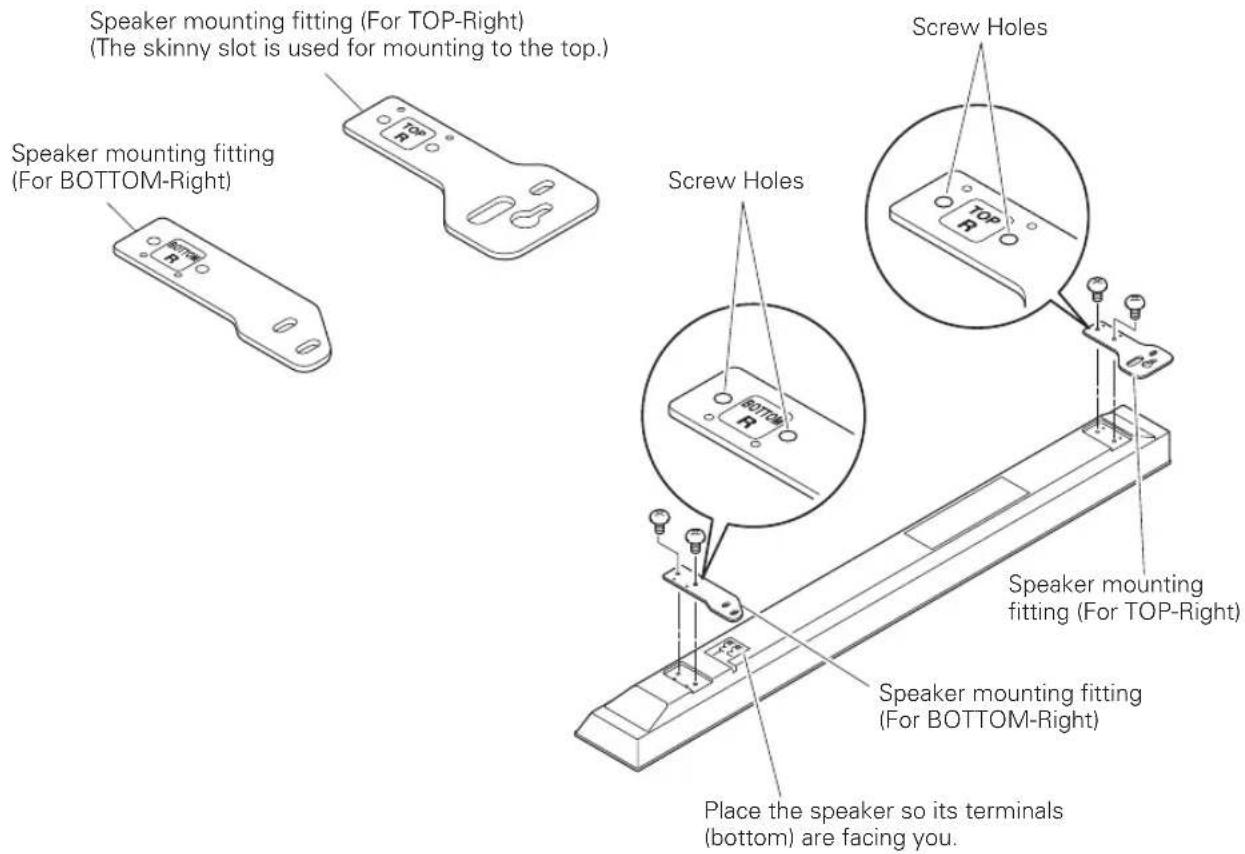 PIONEER PDPS61 - Attaching the Speaker Mounting Fittings to the Speakers. - 1