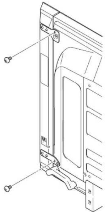 PIONEER PDPS61 - Placez la plaque de fixation d'enceinte sur la vis que vous venez de poser en passant la partie large par-dessus puis en faisant glisser la vis au bas de la fente. Vissez provisoirement la vis du bas. - 2