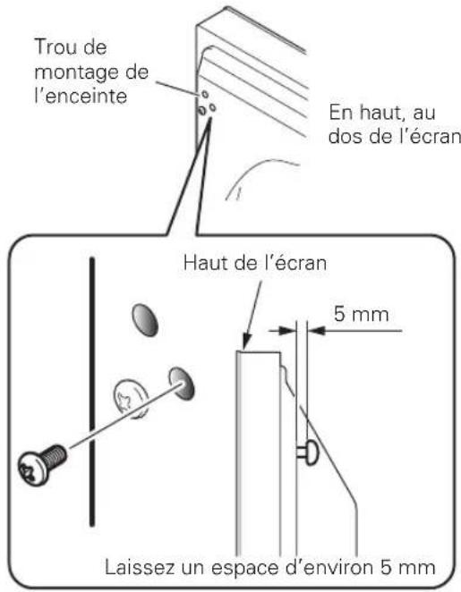 PIONEER PDPS61 - Vissez l'une des vis fournies dans le trou de montage (le plus bas des deux) situé à l'arrière de l'écran. - 1