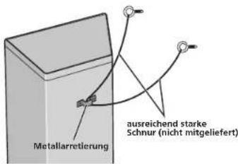 PIONEER SLX70LR - Sichern Sie den Laufsprecher mit einer Schnur an der Wand. - 1