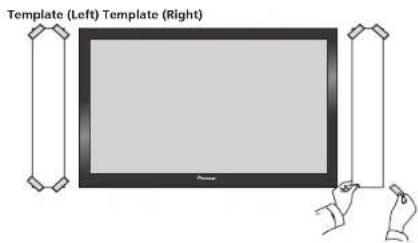 PIONEER SLX70LR - Paste the supplied wall mounting template on the area of installation. - 1