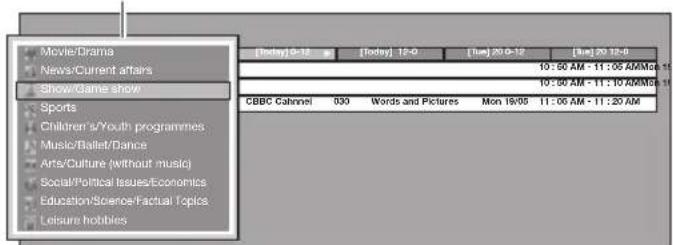 PIONEER KRL46V - ④ Search a programme in a category - 1