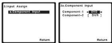 PIONEER VSX821K - Sélectionnez 'Component Input' sur le menu Input Assign. - 1