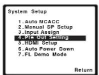 PIONEER VSX821K - Configuration de l'option Pre Out - 1