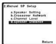PIONEER VSX821K - Select 'Manual SP Setup' from the System Setup menu. - 1