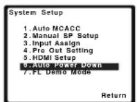 PIONEER VSX821K - Le menu Auto Power Down - 1