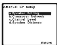 PIONEER VSX821K - Selezione 'Speaker Setting' desde el menu Manual SP Setup. - 1