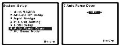 PIONEER VSX821K - The Auto Power Down menu - 1