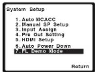 PIONEER VSX821K - Le menu FL Demo Mode - 1