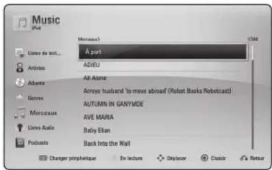 PIONEER BCSSB616 - Affichage de l'iPod à l'écran - 1