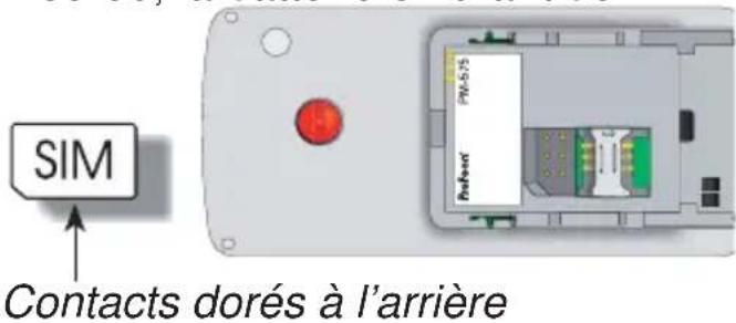 PROFOON PM575T - PLACER LA CARTE SIM ET LA PILE - 1