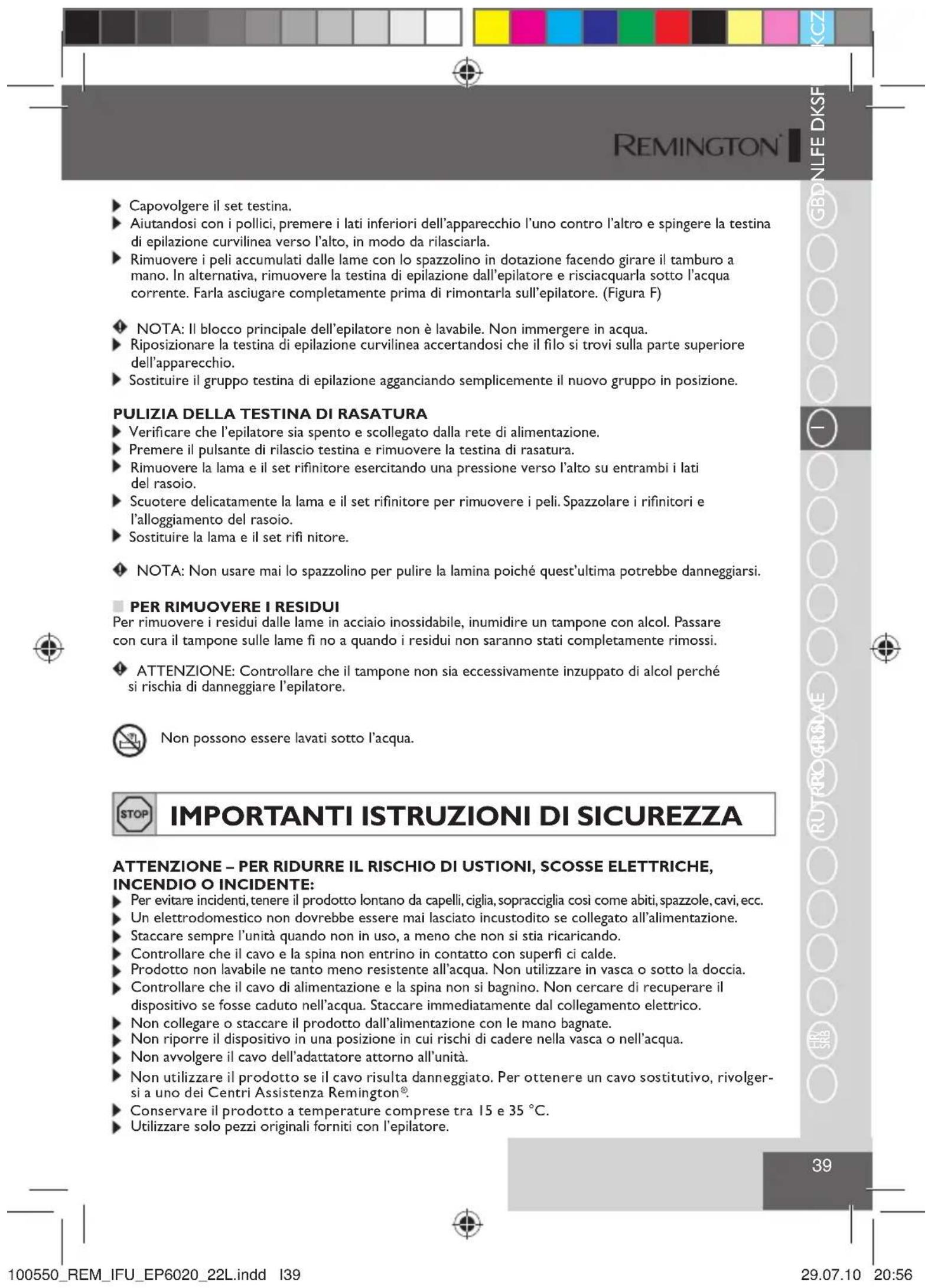 REMINGTON EP6030C - PULIZIA DELLA TESTINA DI EPILAZIONE - 2